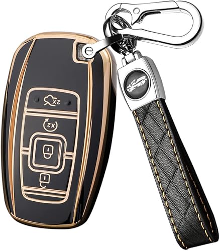 ontto Funda para llavero de 4 botones para Lincoln Continental MKC MKZ Navigator 2017 en adelante, funda de TPU antiarañazos, color negro