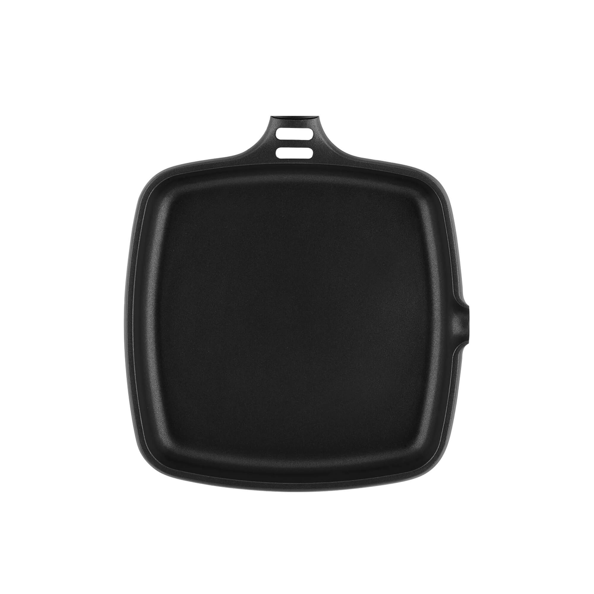 CASTEY - Grill Asador de Inducción de Fundix, 27 cm, Modelo F2-IP27, Color Naranja, Sin Mango, Sartén Antiadherente de Aluminio, Distribución Homogénea del Calor