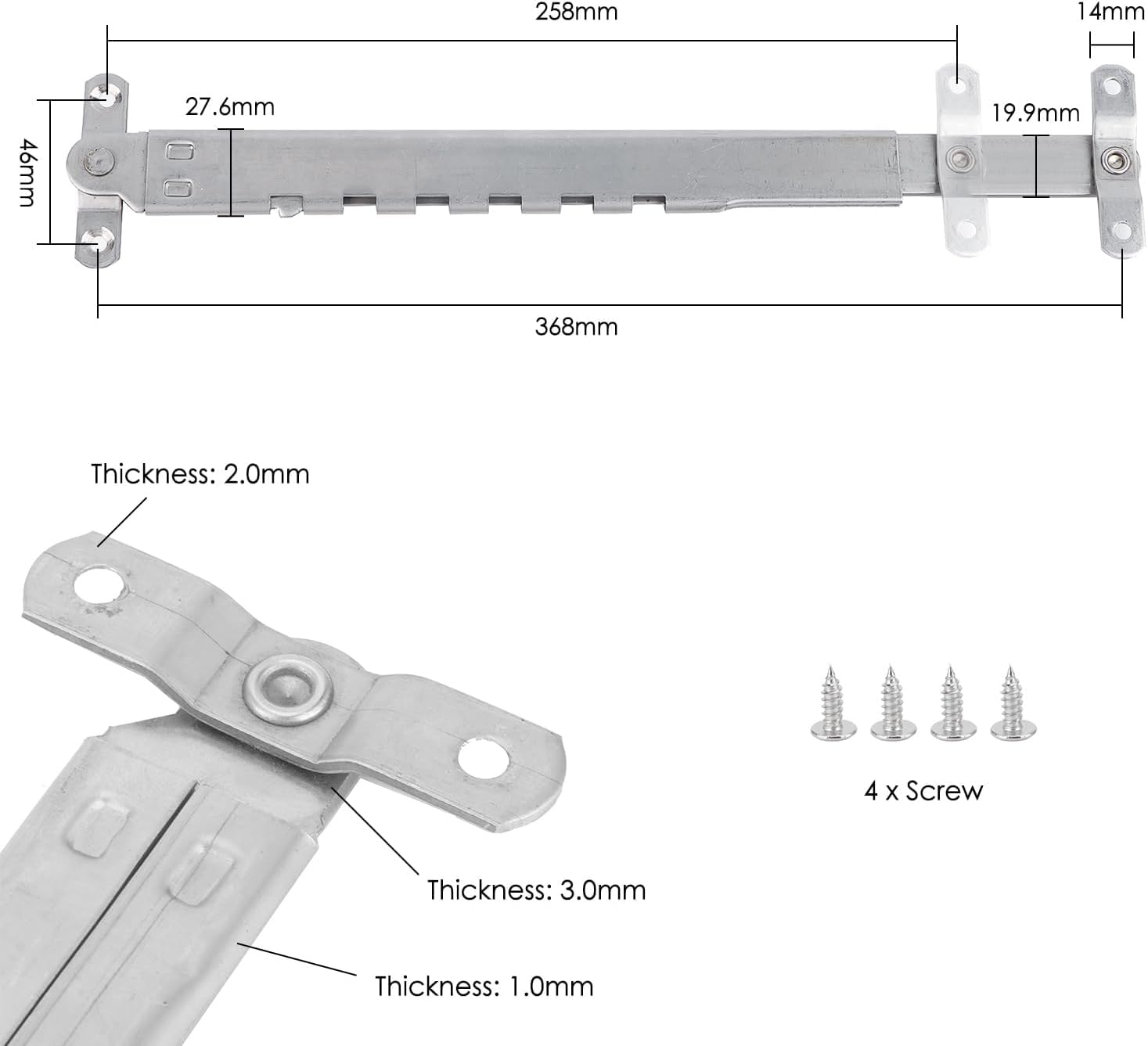 Limitador de Ventana, Ajustable Soporte Ventana Restrictor Refuerzo Ventana Soporte Abatible Telescópico Acero Inoxidable Puntal Ventana Externo Prueba Viento 28x6cm/11,0x2,4in (2 Pcs)
