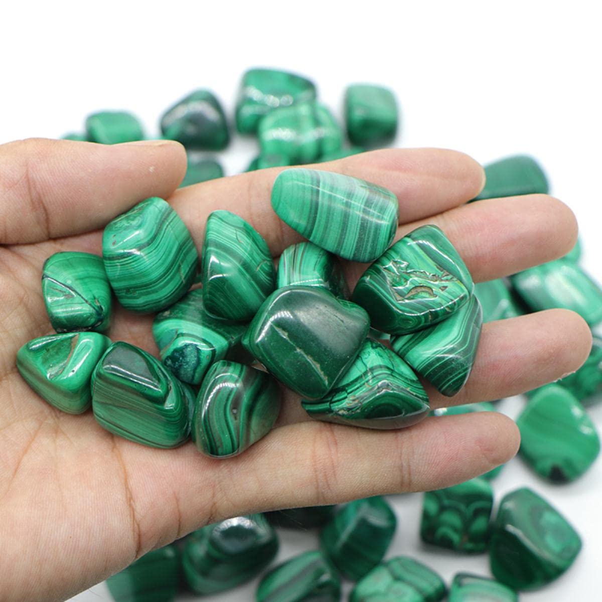 Natürlicher Malachit Türkis Quarz Kristalle und Heilsteine Trommelsteine Bulk Mineral Exemplar Edelsteine Home Aquarium Dekoration Malachit Quarz, 100 g
