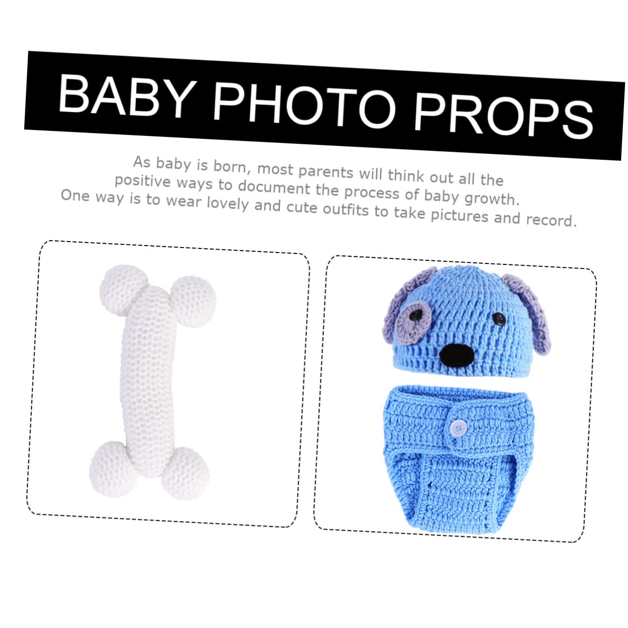 Didiseaon Ropa De De Perrito Para Bebés De Conjunto De Fotografía Sombrero Pantalones Cortos Azul