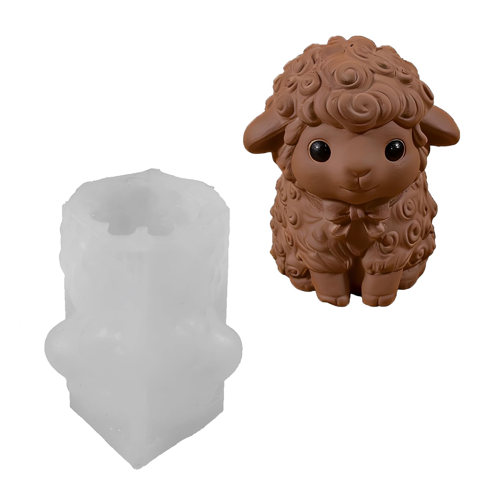 Osniyaw A Flexible Sheep Silicone Candle Mould For Making Handmade Soap Chocolate With Detailed Designs