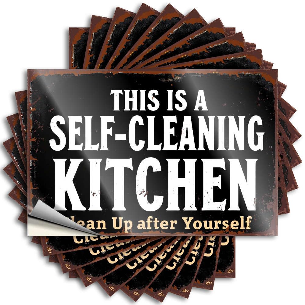 Big, Decals Garage This is A Self-Cleaning Kitchen Clean Up After Yourself. | Fall Man CABE Decor(12X18CM)