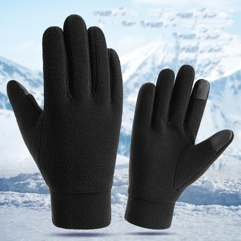 Guanti invernali touchscreen, con toppa sul palmo, in pile termico, per