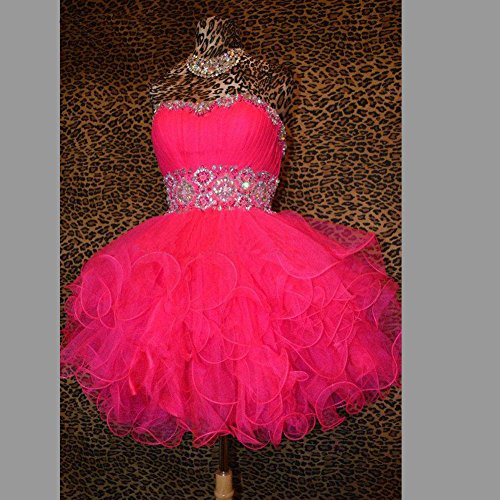 Kivary® Short Sweetheart Beaded Crystals Sequins Tulle Prom Homecoming Dresses3