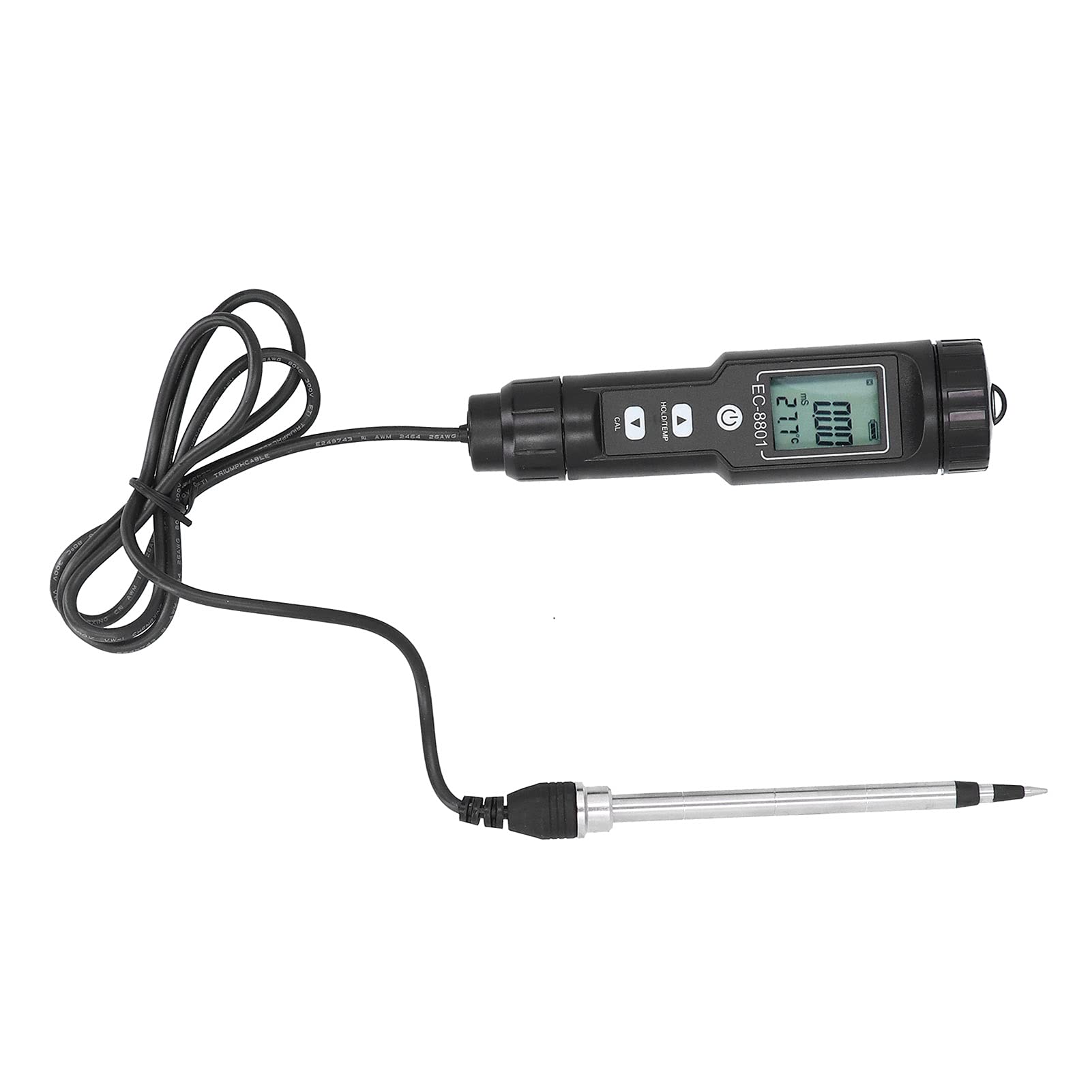 Haofy Probador de Suelo Portátil, Probador de Salinidad EC del Suelo, Sonda para Jardinería, Plantas, Herramienta de Cultivo de Jardín