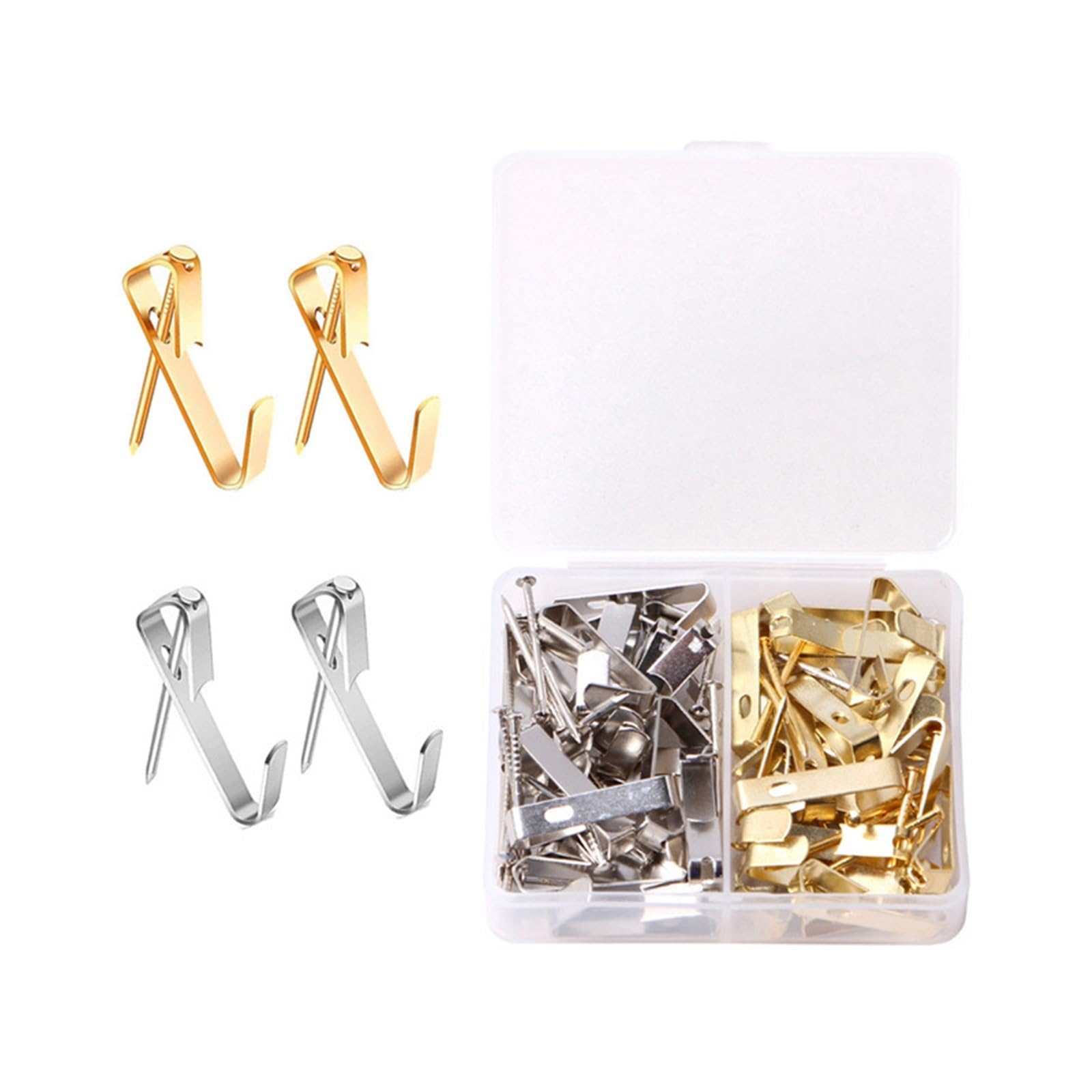 Picture Rail Hooks 80Pcs Picture Hooks Set Professional Heavy Duty Pictures with Nails Hold Multi-Purpose Hanging kit for Frame for Pictures Frames Gallery Pictures Billboards
