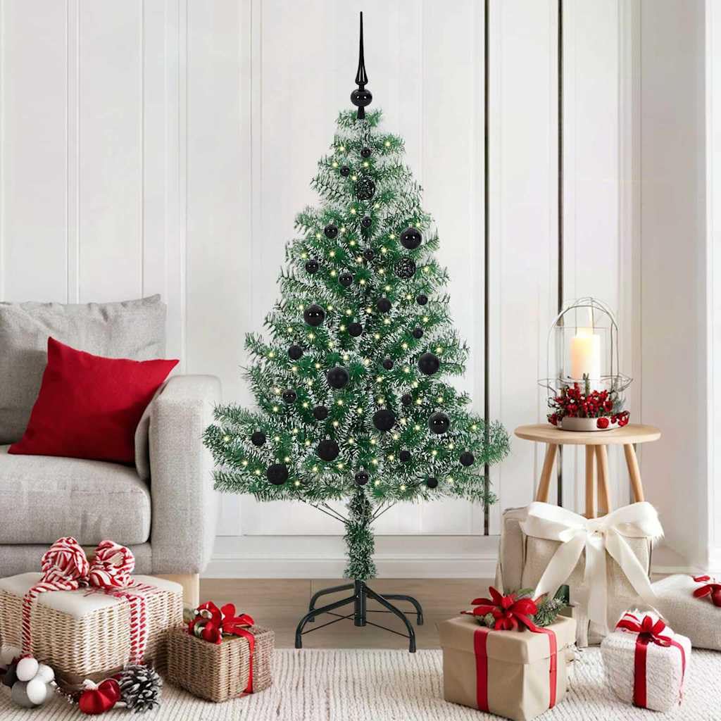 Sapin de Noël floconné de 150 cm avec ses 150 LED pour retrouver la magie d'enfance