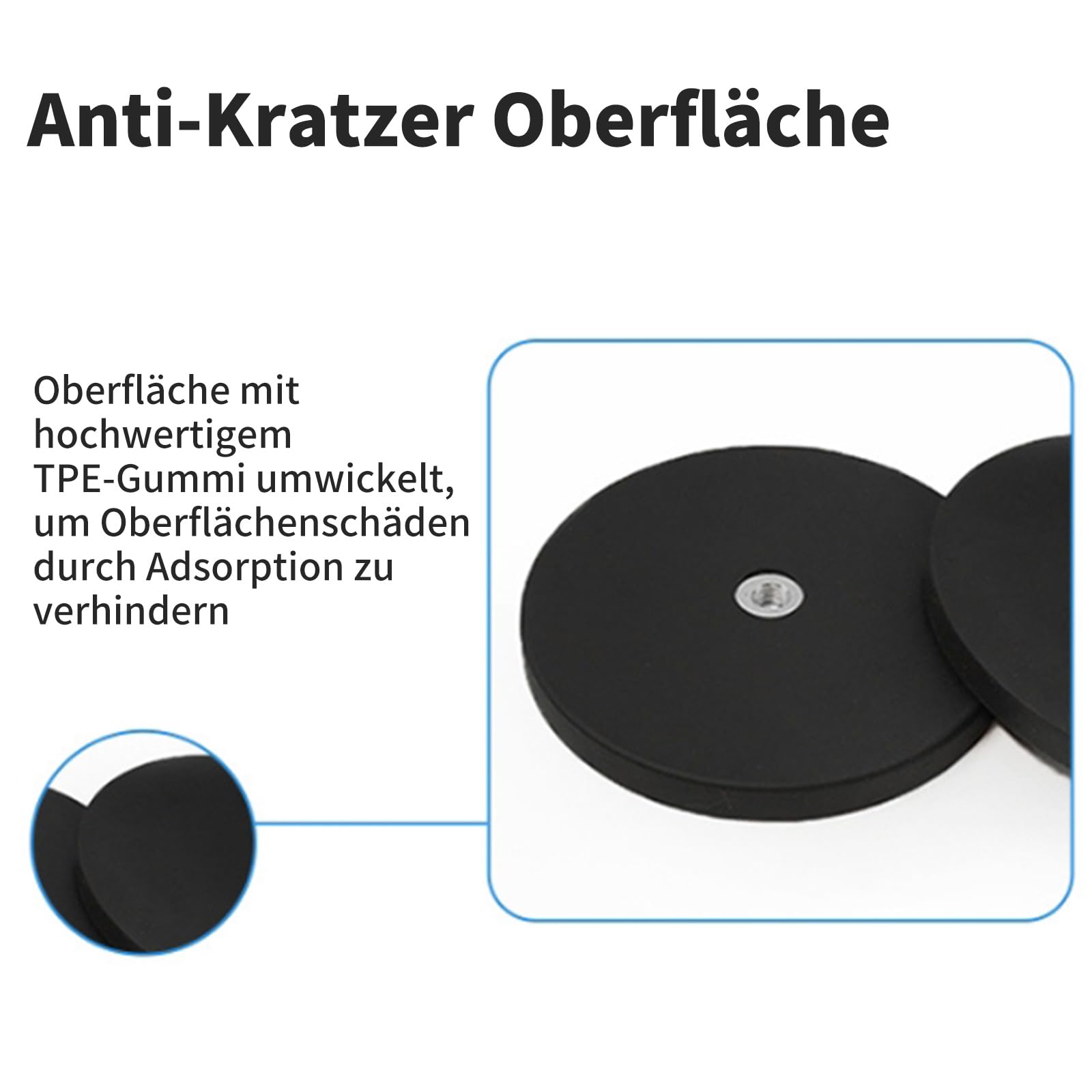 Echo Spot Lot De 4 Aimants De Montage Ronds En Néodyme Avec Revêtement En Caoutchouc Résistant Aux Rayures Avec Boulons Filetés Extérieurs M8 Et écrous Pour L' éclairage Des Outils Et Appareils Photo