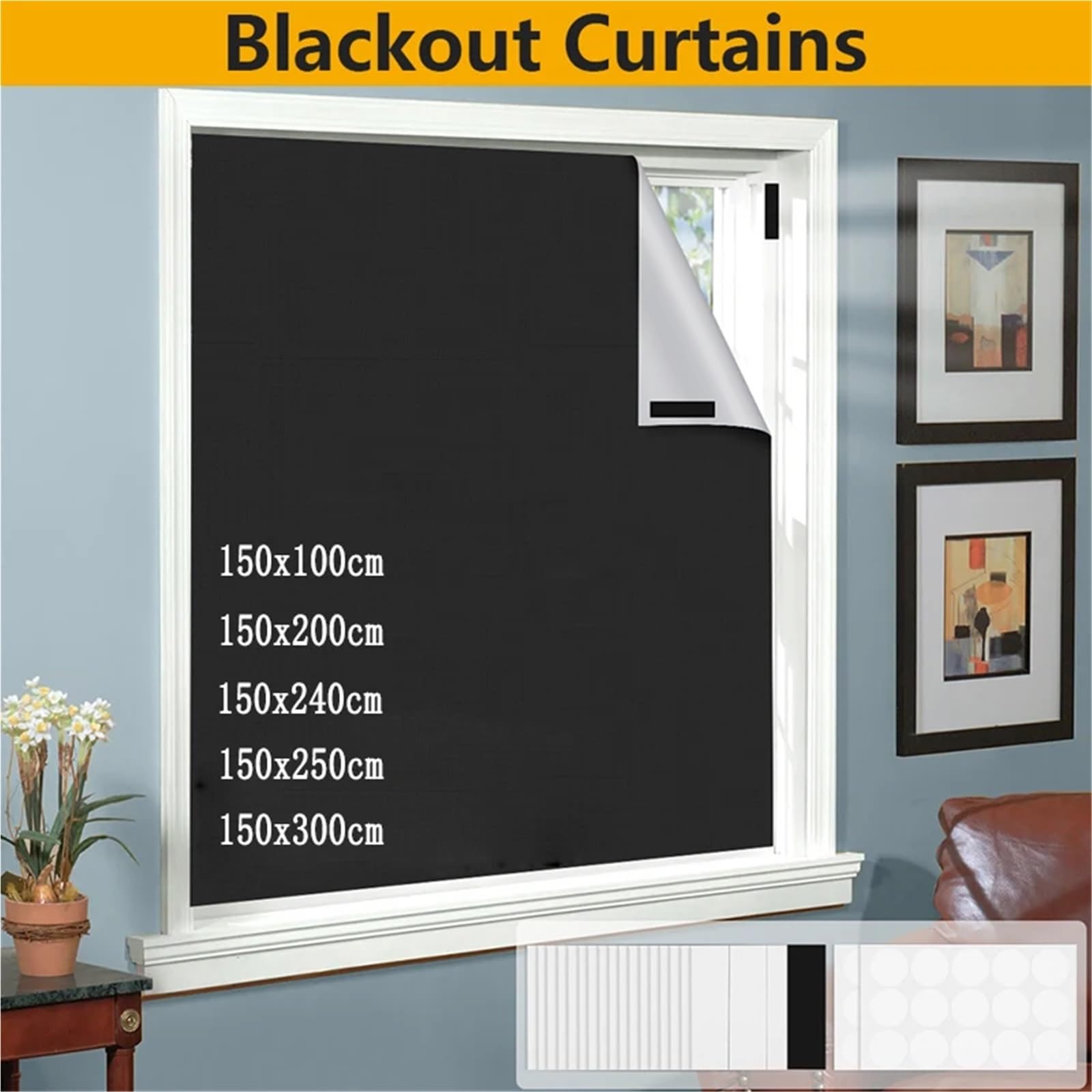 Concept Crystal Blackout Pleated Blinds – with Drilling Installation – Secure and Stable Mounting – Made to Measure – Available in Widths from 30cm to 170cm and Heights from 20cm to 240cm