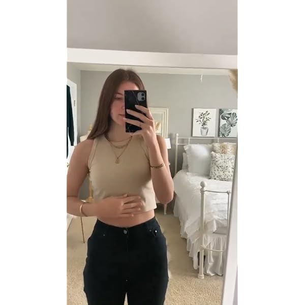 Meladyan-Womens-Round-Neck-Basic-Racerback-Camisole-Rib-Knit-Solid-Sleeveless-Crop-Tank-Tops Meladyan Women's Round Neck Basic Racerback Camisole Rib-Knit Solid Sleeveless Crop Tank Tops