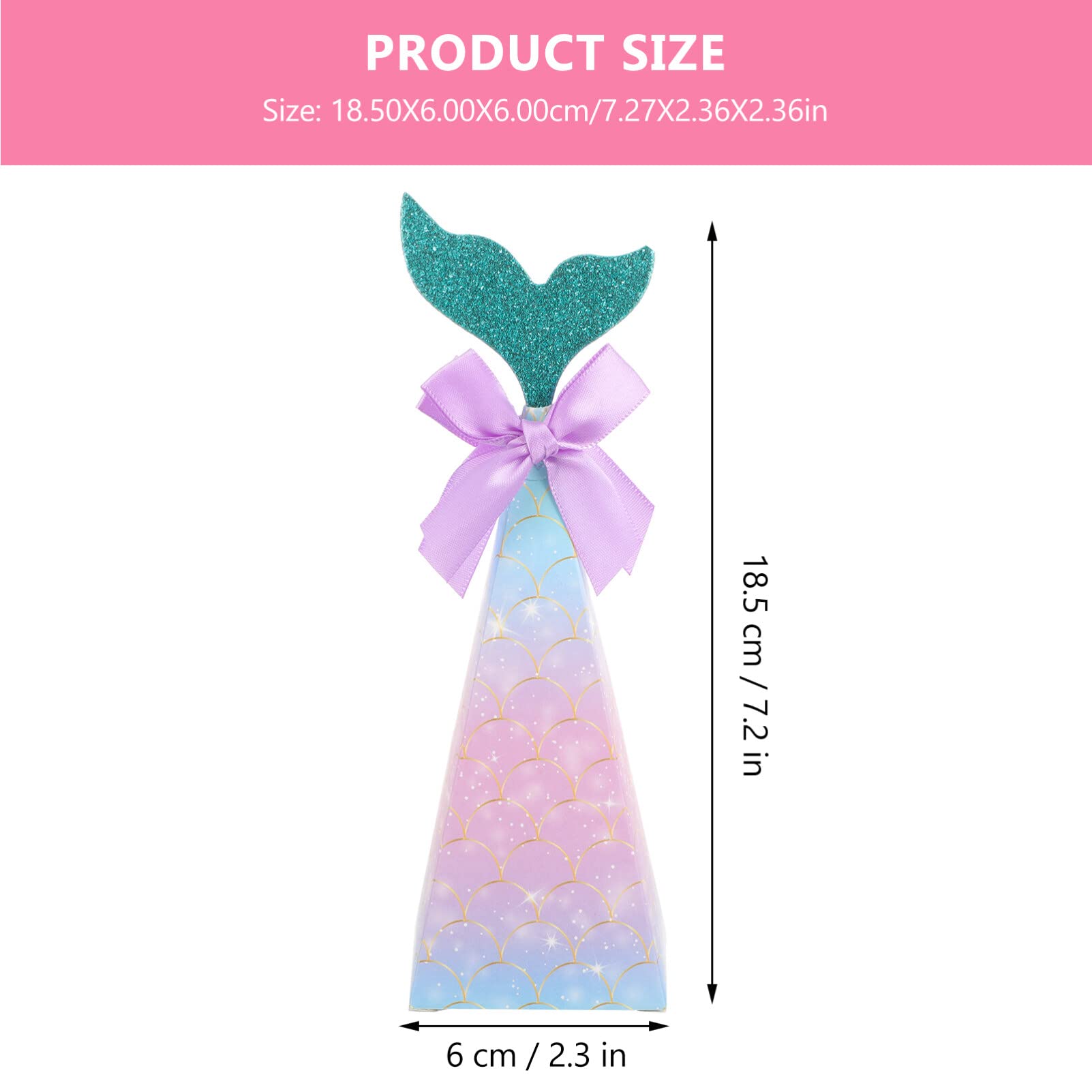 20PCS Mermaid Party Boxes, Mermaid Gift Bags with Thank You Stickers for Kids Birthday, Ariel Costume Ball, Under The Sea Party Decorations