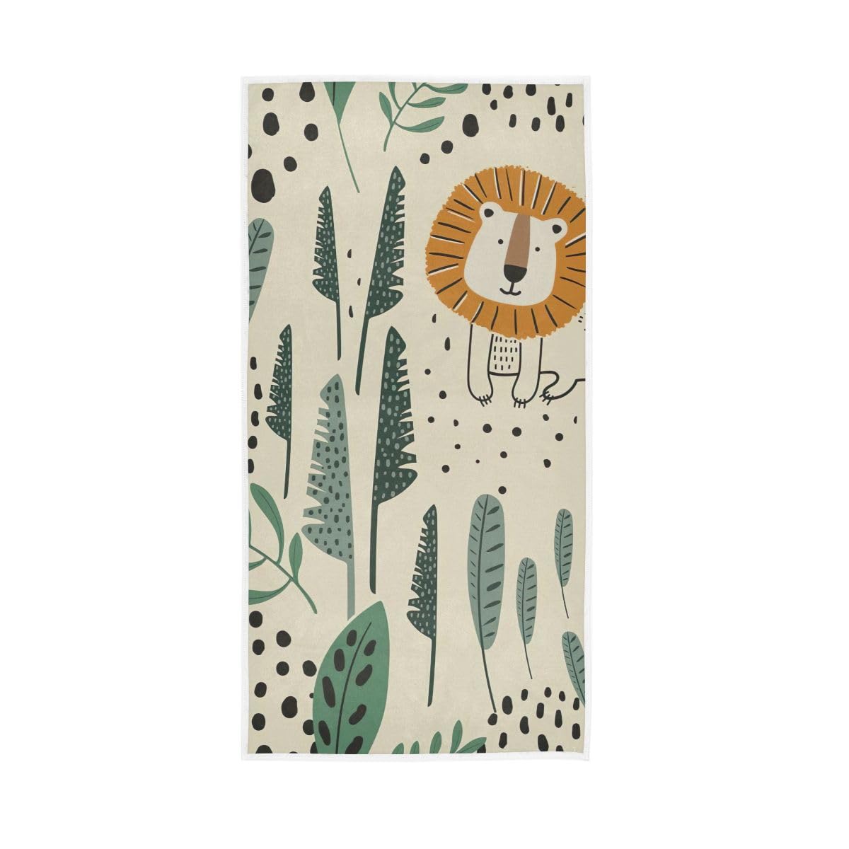 LSRCPD Jungle Funny Lions Tropical Hand Towels, Spa Towels for Bathroom, Gym, Hotel, Spa 15 x 30 Inches
