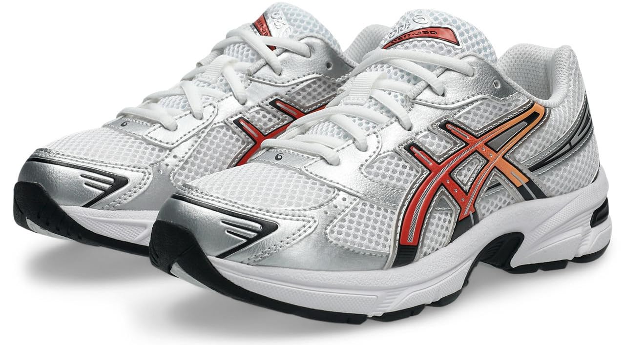 ASICS Boys Gel-1130 Gs Sneaker, White Red Snapper, 6 UK