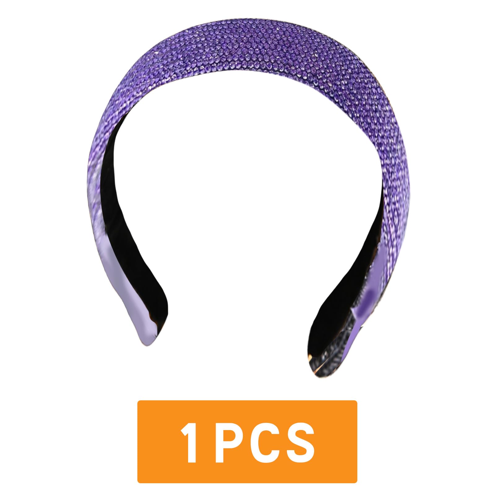 Wide Headbands for Women Purple Headband Glitter Hairband for Party Ladies Hair Accessories Purple 3213, H3213 - Image 2