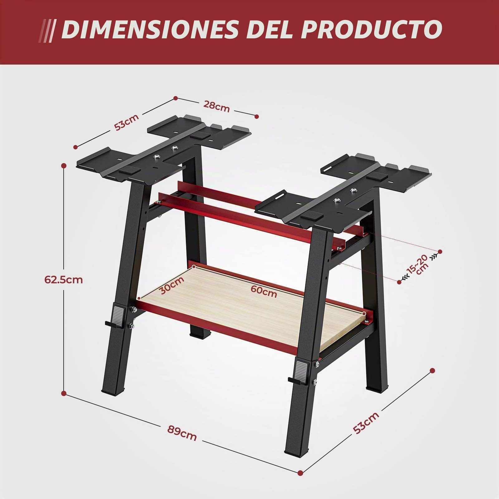 Dripex Soporte para Mancuernas Multifuncional de 2 Niveles Deportivo de Interior Fitness en Casa, Estante de Almacenamiento de Mancuernas Ajustable, Carga Máxima de 300 kg