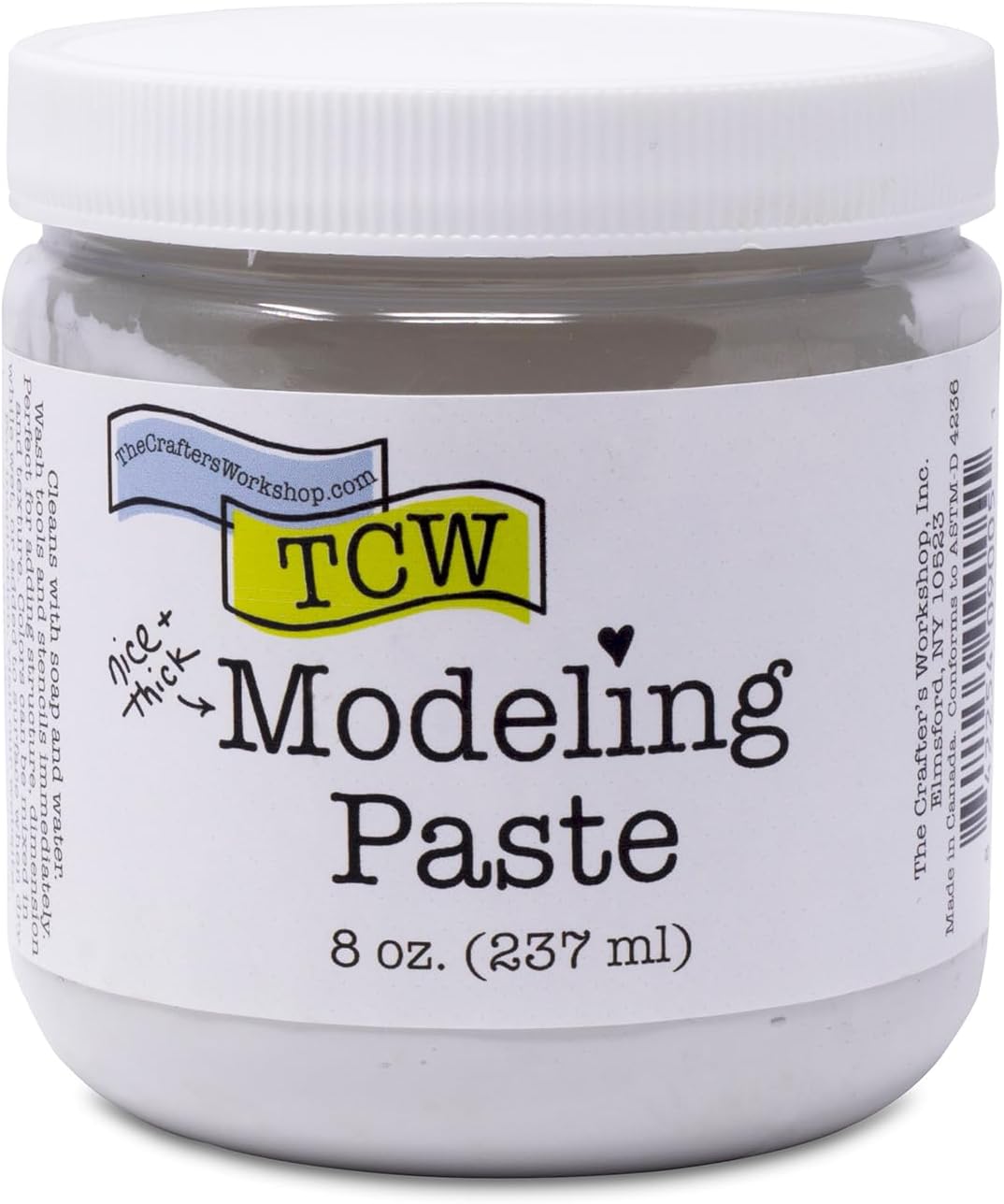 Modeling Paste for Textured Art - Dimensional Paste for Stenciling, Acrylic Painting - White - Boutique Quality, 8 oz Ja