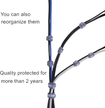 Trilancer Reusable Cable Straps Wire Ties, Pack of 50 Adjustable Cord Fastener Cable Organizer, 8 Inches (Black)