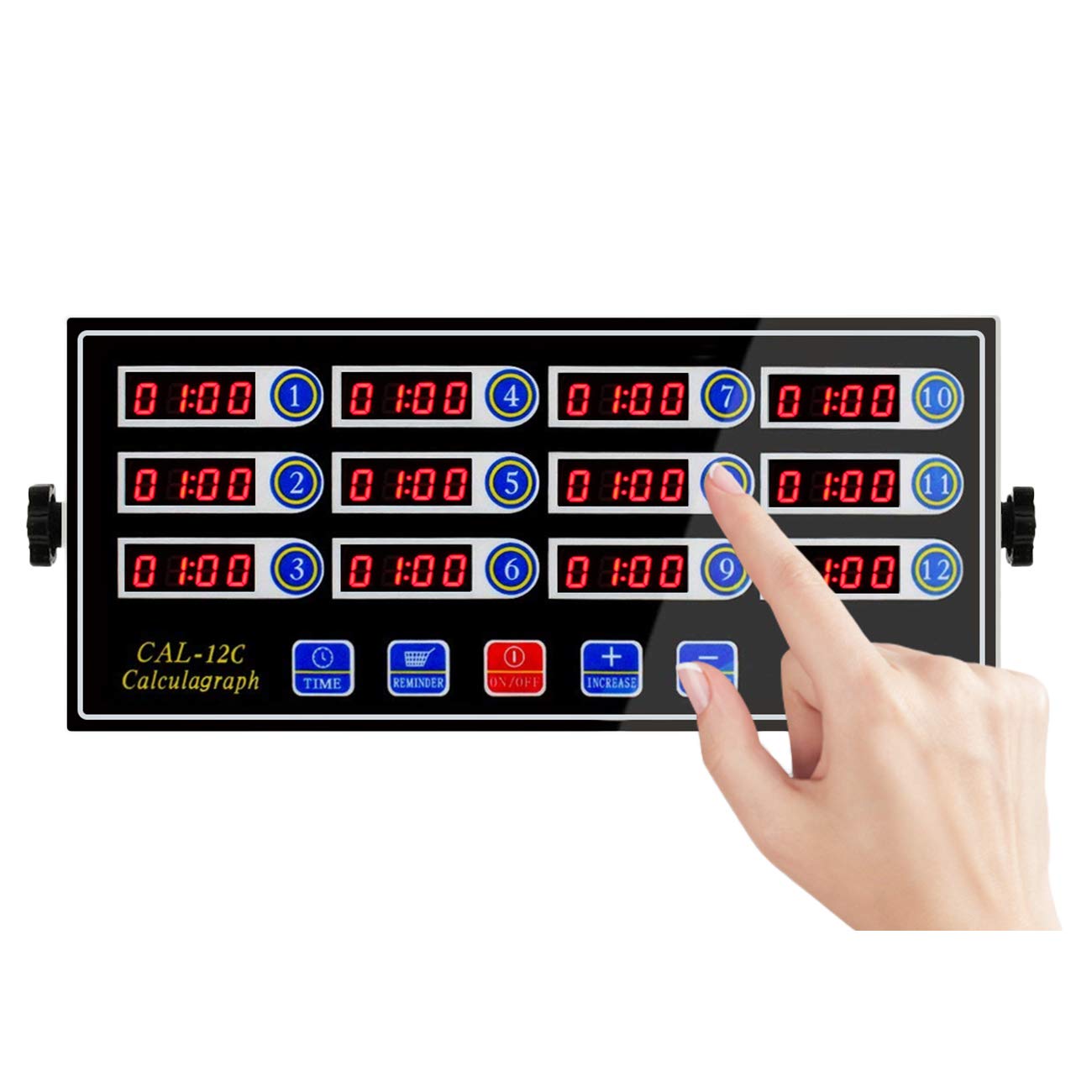BEAMNOVA 12 Channels Digital Kitchen Timer for Cooking Loud Alarm Stainless Steel Clock Hours and Mi