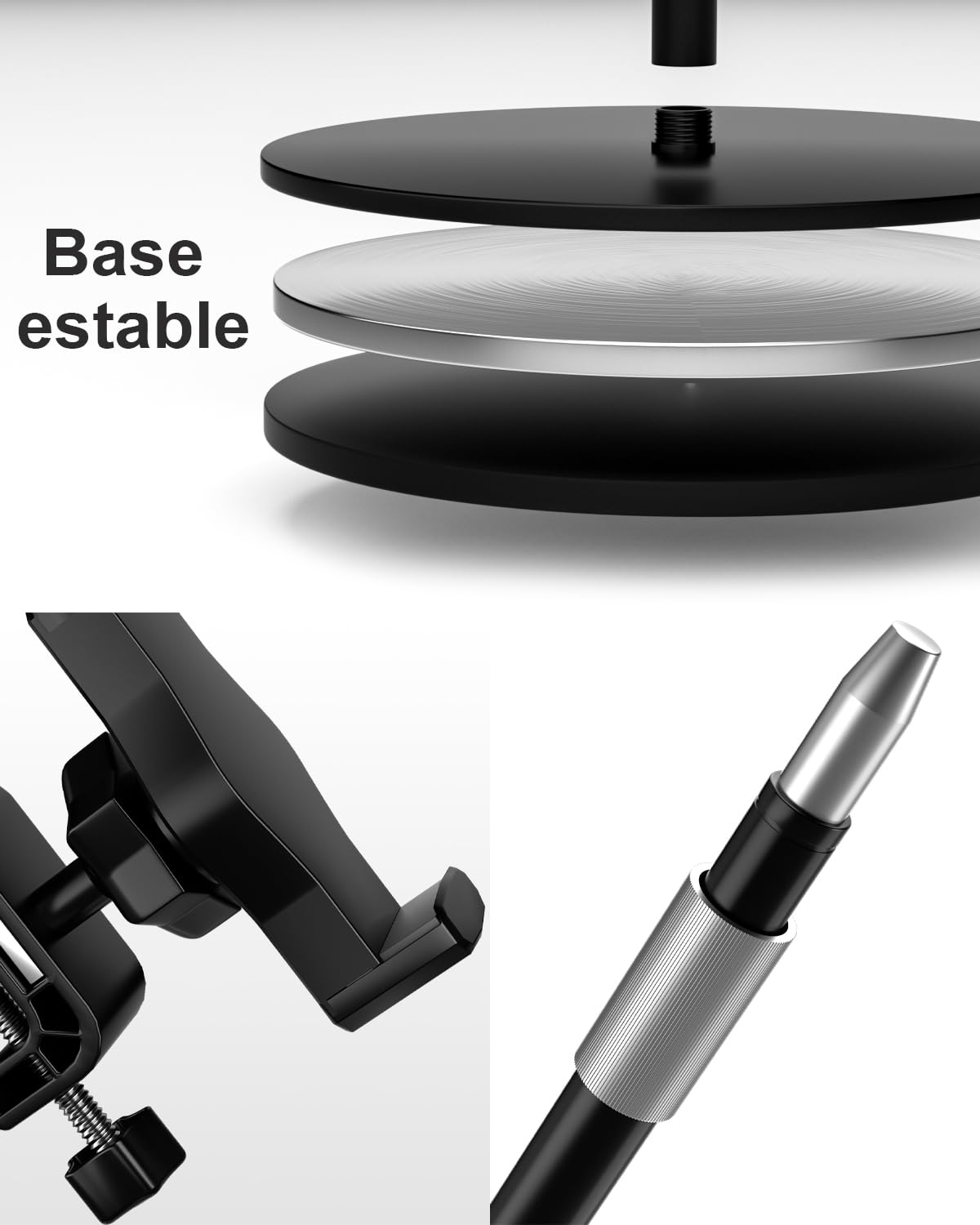 Anillo de luz grande con soporte de luz de 165 cm, 6500 K, luz de anillo profesional de pantalla completa para selfie, fotografía de vídeo de estudio, TikTok, YouTube, transmisión en vivo