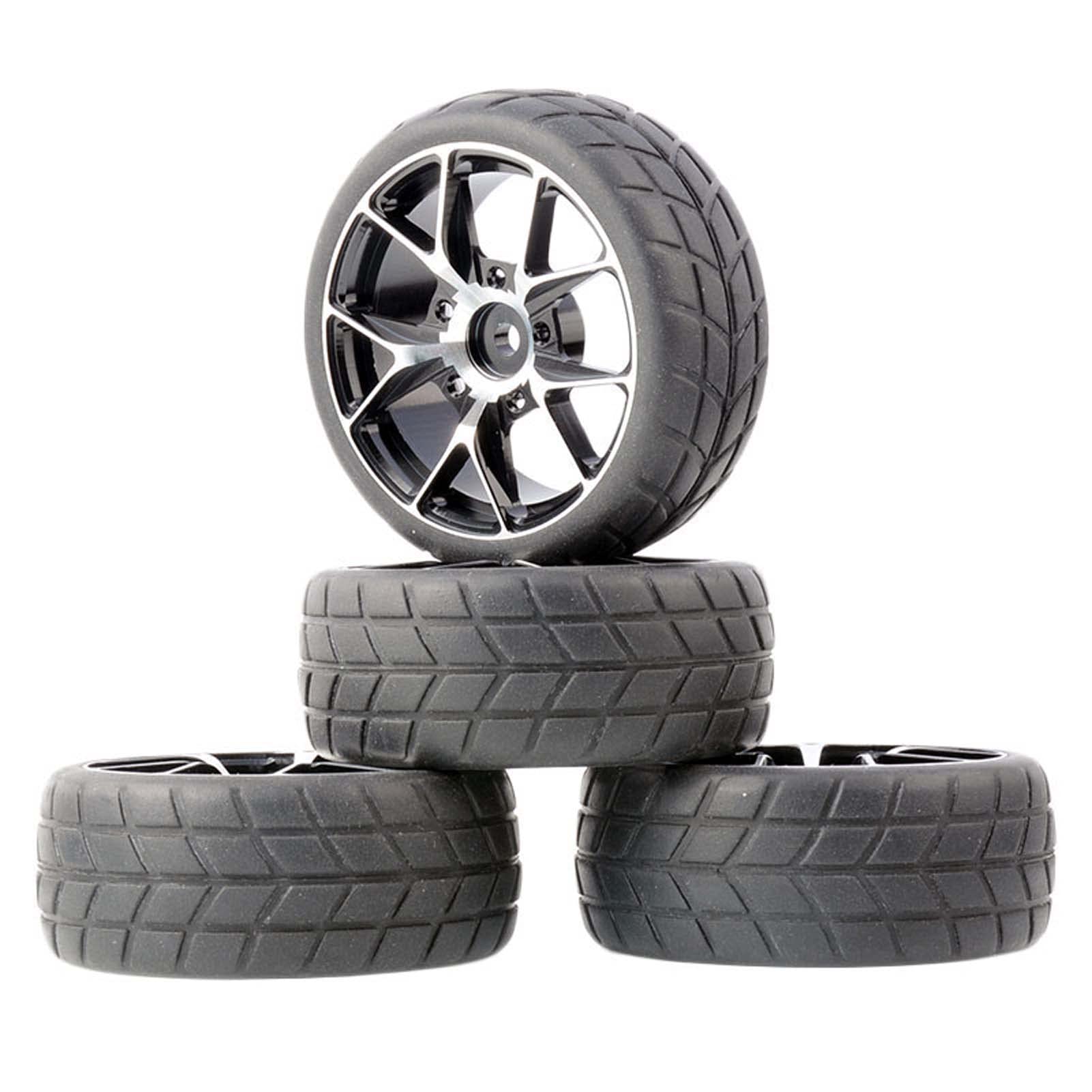KEEDA 4 Jantes Alliage Aluminium 52mm Hex 12mm Pour Voiture RC 1/10 Touring Drift - Upgrade Noir Premium