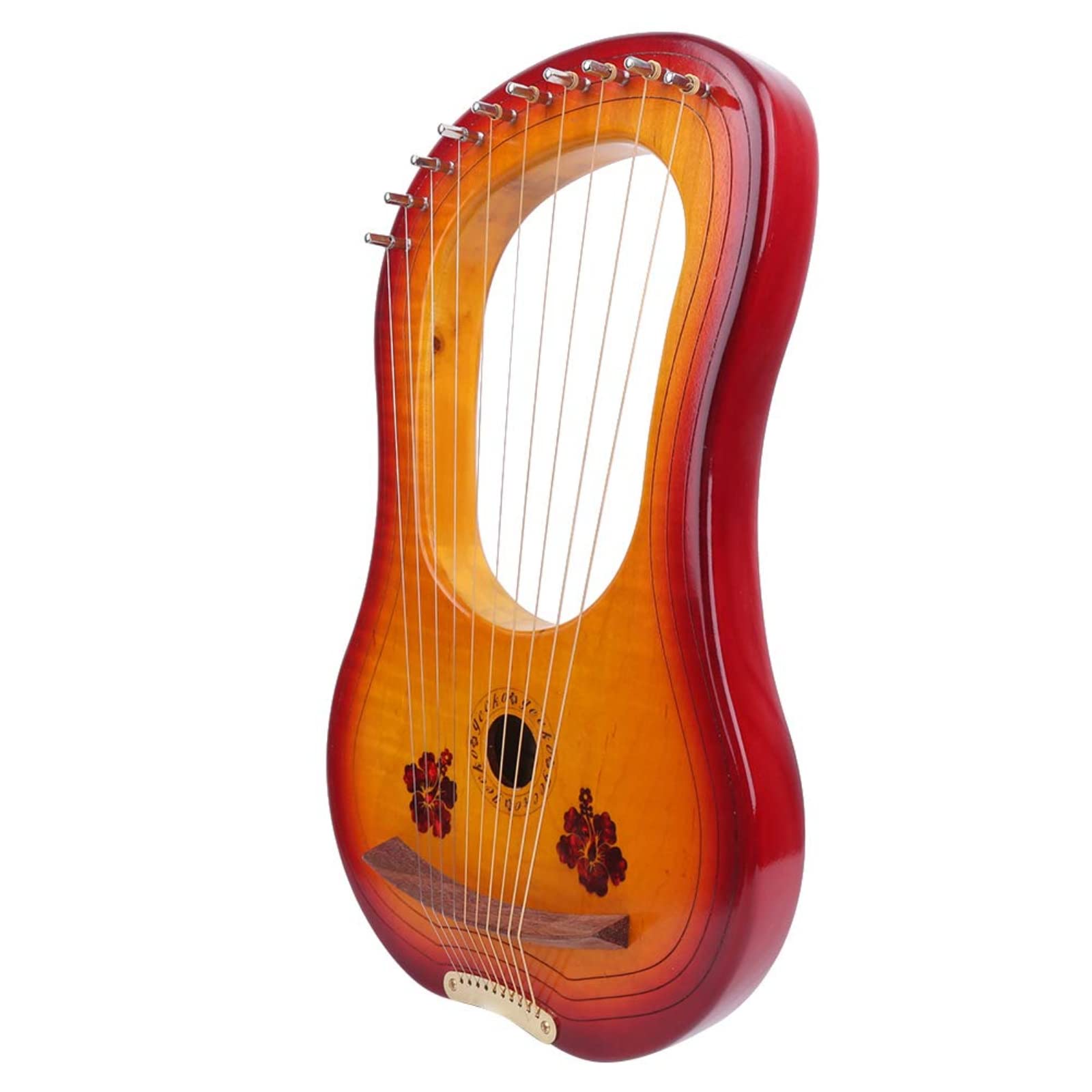 harfa liryczna, 10-strunowa lira, harfa, mahoń, instrument muzyczny z litego drewna kluczem do strojenia, przenośna