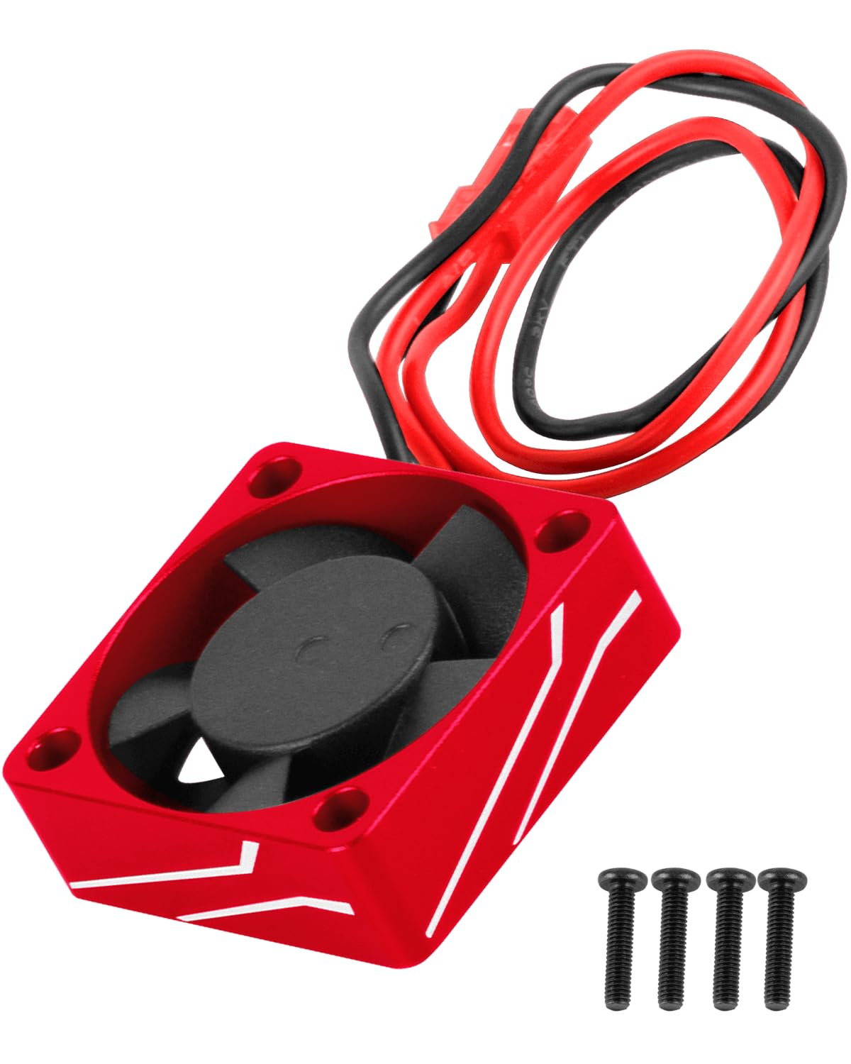 RCHuiWow Metal RC 30 * 30MM 28000 RPM Motor Cooling Fan Brushless Motor Heat Sink 4.8-8.4V Upgrades Part for 540 550 F540 3650 3660 Motor for 1/8 1/10 RC Car,Red