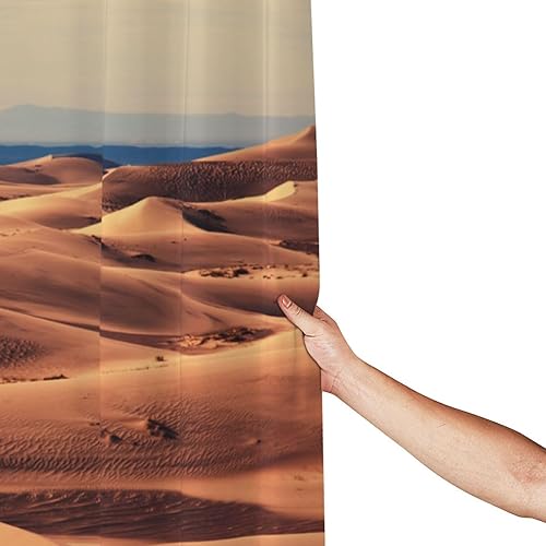 Miniatura 7 de Sahara Desert Dune - Cortina de ducha de plástico de 72 x 72 pulgadas, cortinas de ducha extralargas para baño, juego de cortinas de baño con