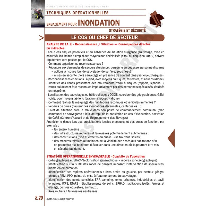Mémento opérationnel à l'usage des sapeurs-pompiers