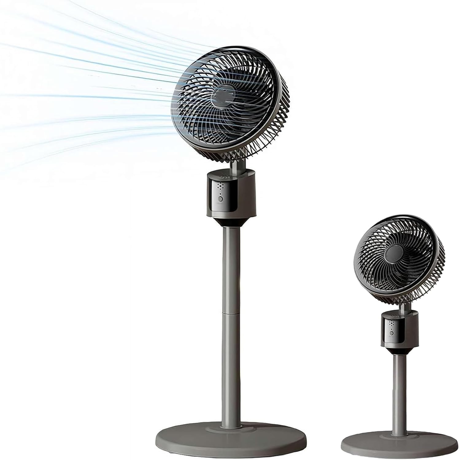 Standing Fan for Bedroom,Scalable Pedestal Fan for Cooling, 90ft Airflow, Silent Standing Fans with 3 Speed Adjustable, USB Powered Portable Air Conditioner Fans, for Indoor & Outdoor，Gray