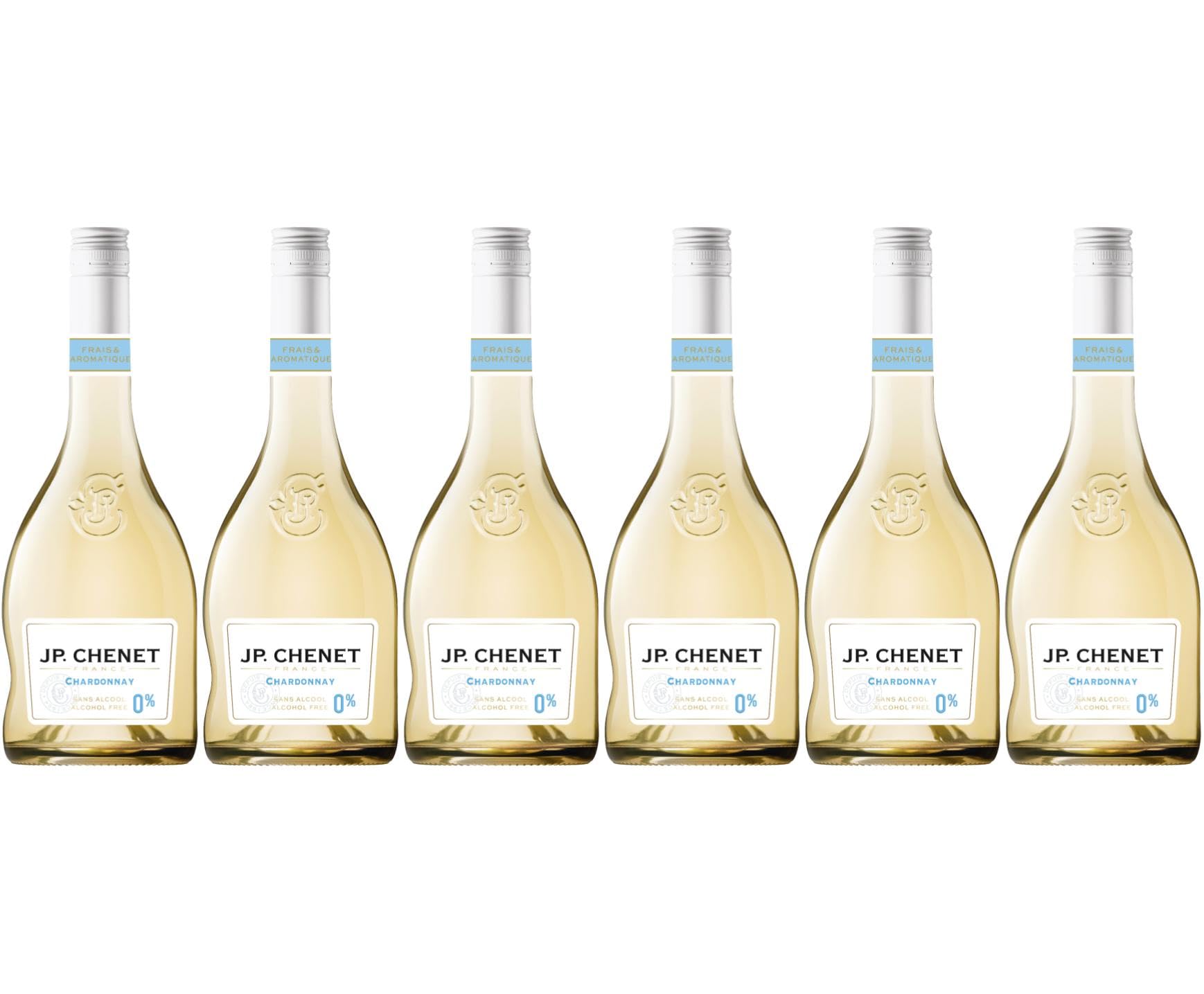 JP. Chenet Free - Alcohol free White Wine - Chardonnay - No added flavours, authentic taste - Origin : France (6 x 0.75 L)