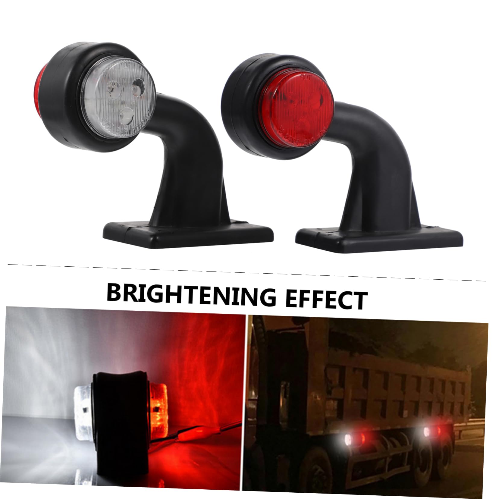 Vaguelly Luces de Señal LED Laterales 12 Led Color Blanco y Rojo Material Abs Fácil de Desmontar, Paquete para Camión y Remolque