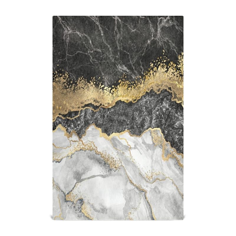 CUTHOLLOW Lot De 2 Torchons De Cuisine à Suspendre à Motif Floral Abstrait Avec Boucle – Torchon Décoratif En Microfibre Douce Et Super Absorbante à Suspendre Pour Cuisine, Salle De Bain, Poignée - 5