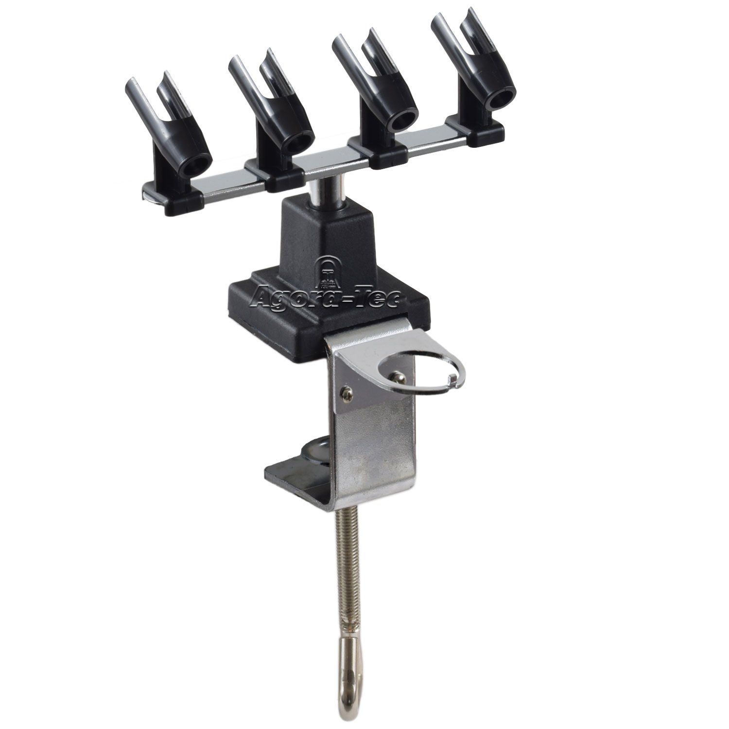 Agora-Tec® Airbrush Set EXPERT V.13 mit Kompressor 4 bar/20 l/min + 3 Pistolen inkl. Nadeln/Düsen 0,2/0,3/0,5/0,8 mm + 3 Schnellkupplungen + 4-fach Halter + Clean Pot + 2 Schläuche + Adapter
