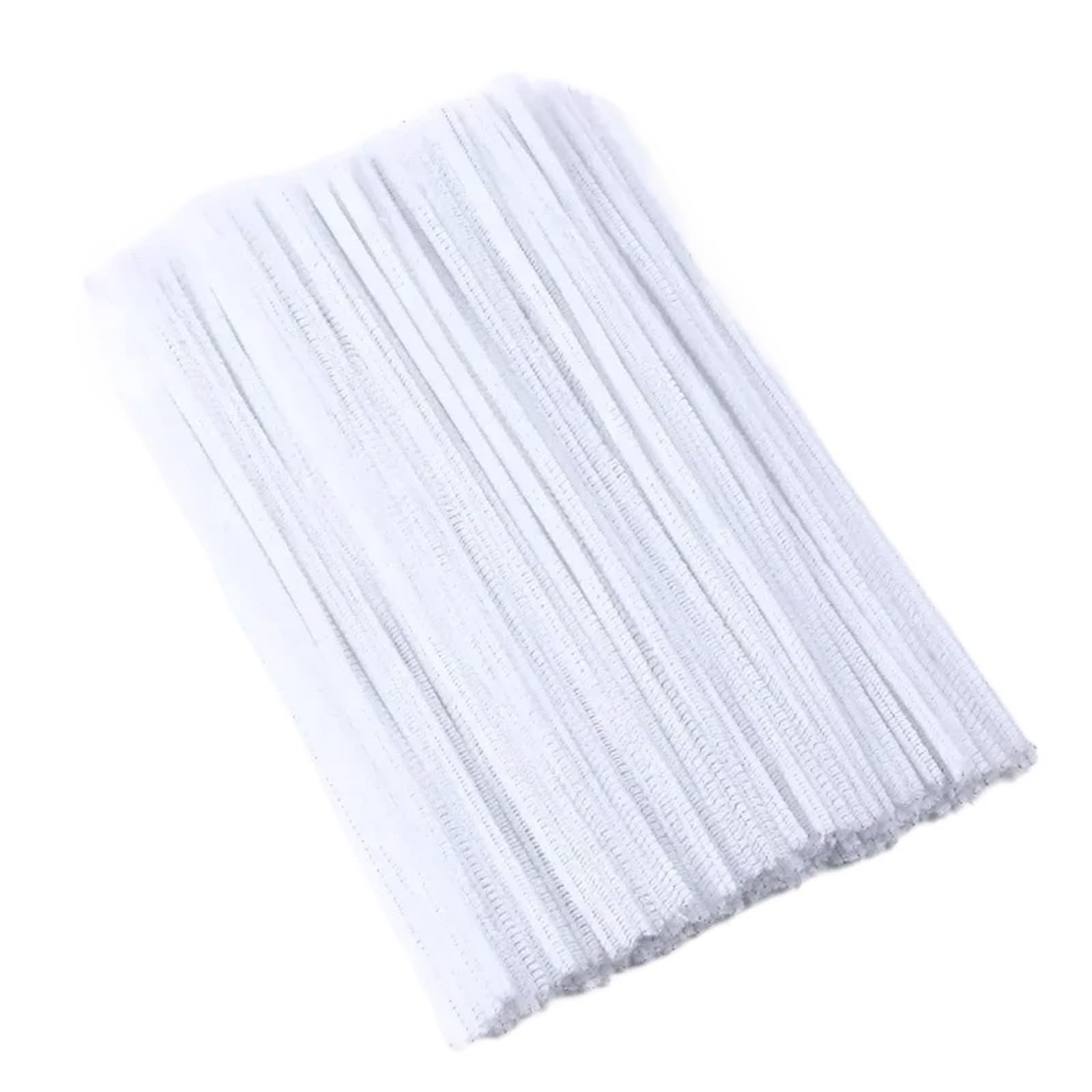 Scovolini Colorati Per Lavoretti 100/200/300 pz FAI DA TE Peluche Tinsel Stelo Wired Twist Stick Colorato Steli di Ciniglia Scovolino Striscia di Capelli Fatti A Mano(White,300pcs)
