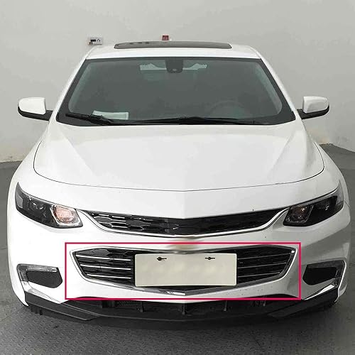 Miniatura 9 de GRAND ORANGE Parachoques delantero rejilla inferior de malla compatible con Chevy Malibu 2016-2018 cromo ABS parachoques inferior rejilla panal