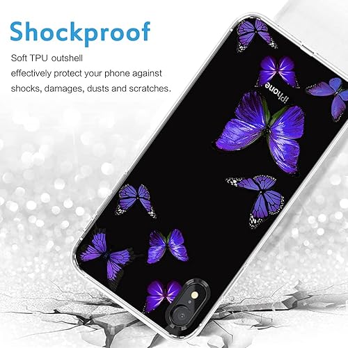 Miniatura 7 de Funda para iPhone XR 2018 para niñas y mujeres, delgada, a prueba de golpes, patrón transparente, suave, flexible, TPU trasero, funda protectora