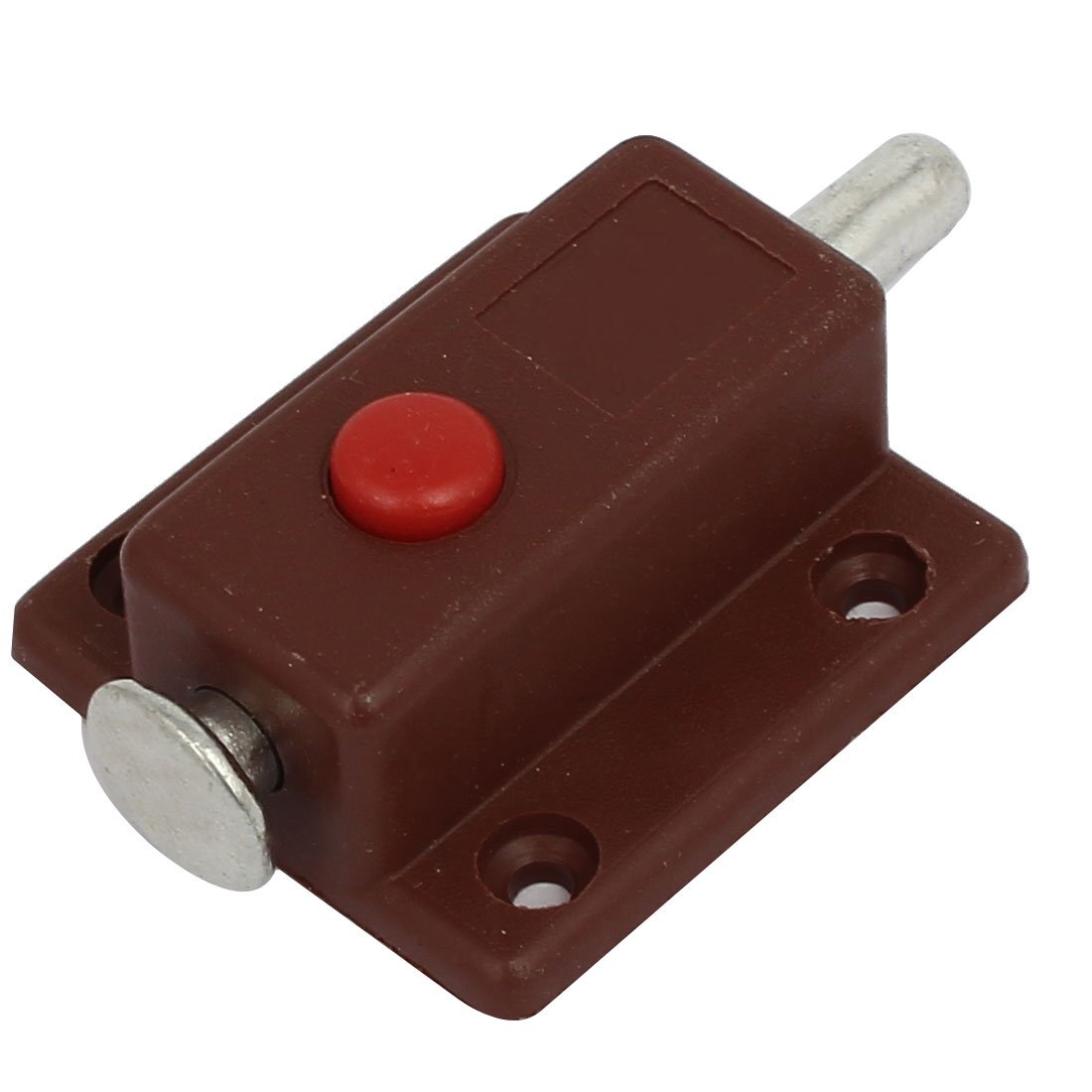 Sourcingmap Closet Plastic Shell Button Control Automatic Barrel Bolt Latch Lock Brown - Image 4