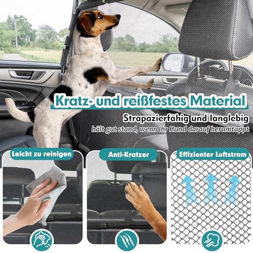 Snagle Paw Hundegitter Auto,127cm Breit Kofferraum Trenngitter für 2 und 3 Reihe Reihen Sitze & Laderaum,Rücksitz Hundenetz Auto,Trenngitter Kofferraum mit Durchsichtigem Maschennetz für LKW, SUV
