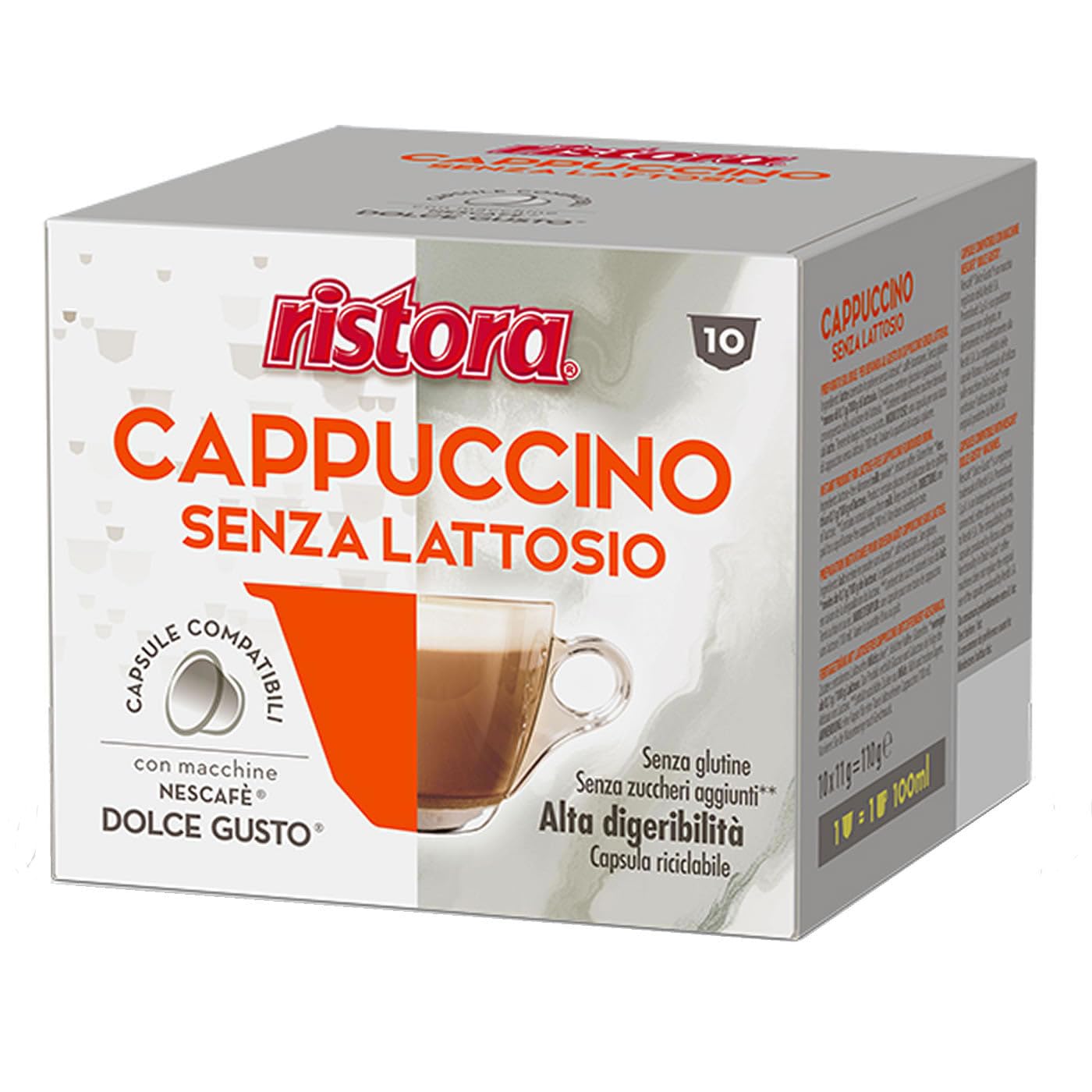 Ristora - Cápsulas de café Dolce Gusto, Capuccino sin azúcar añadido, 160 unidades