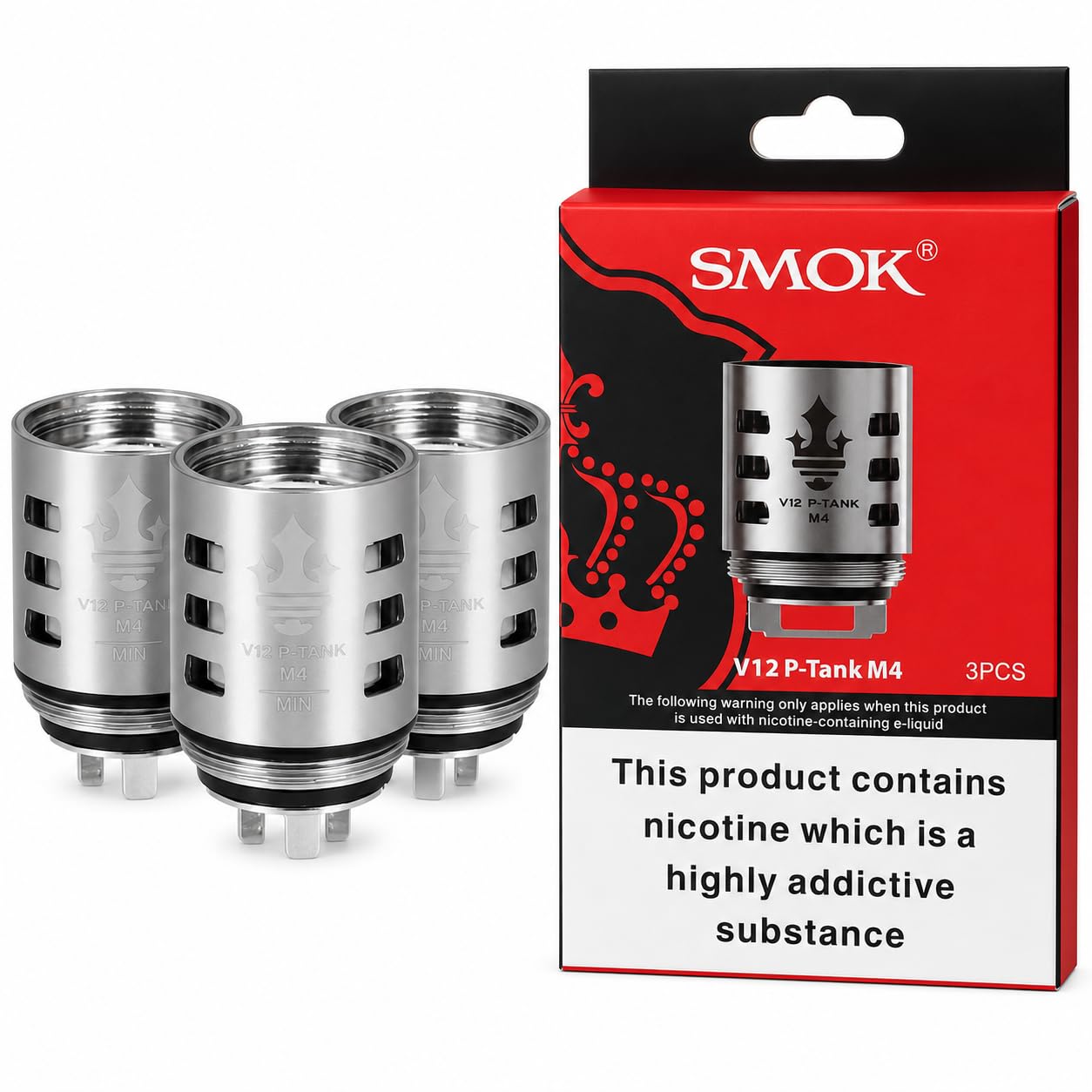 Authentic SMOK TFV12 Prince Replacement Coil Head（3Pack) - No Nicotine