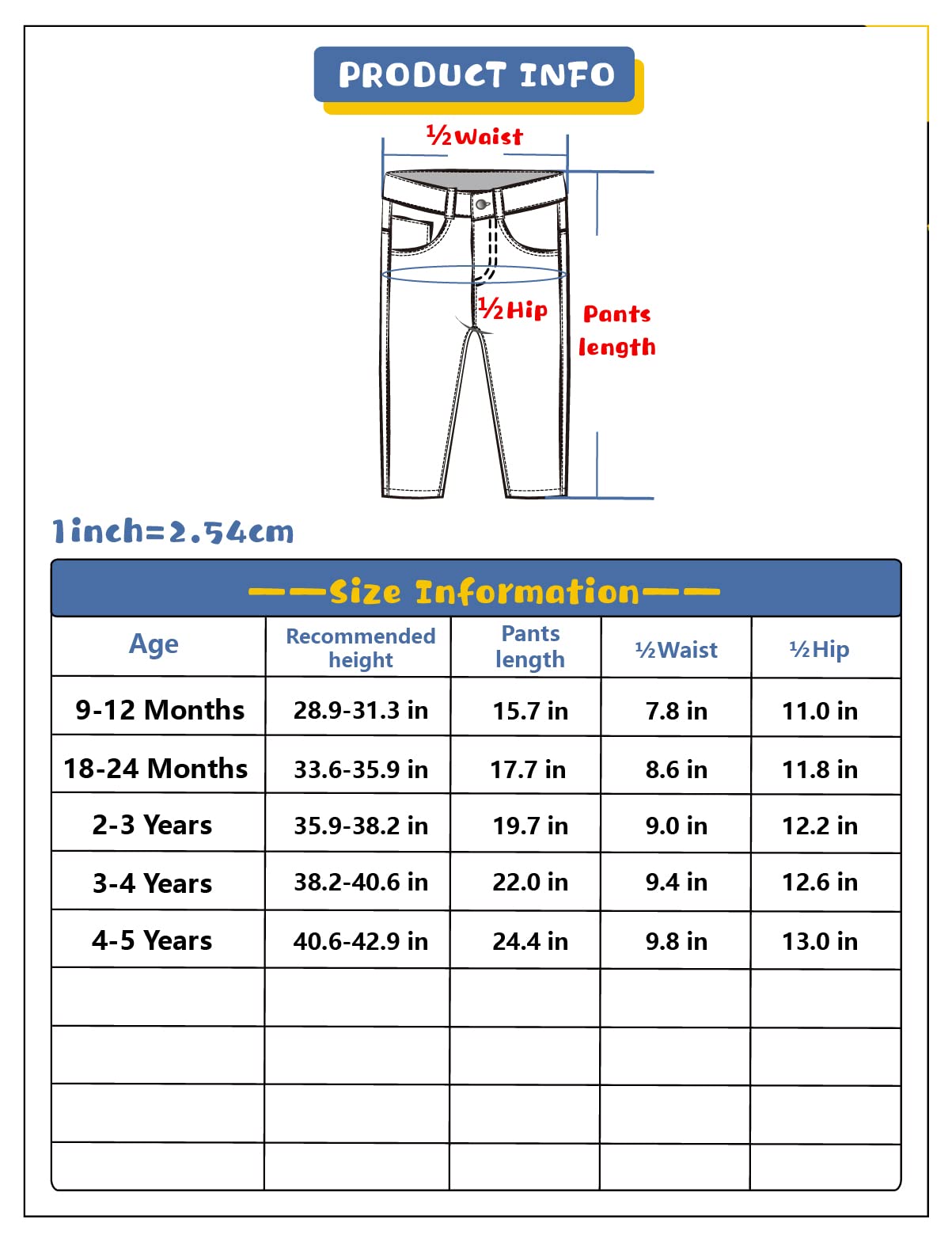 KIDSCOOL SPACE Pantalon en Jean à Volants et Taille élastique pour Petite Fille