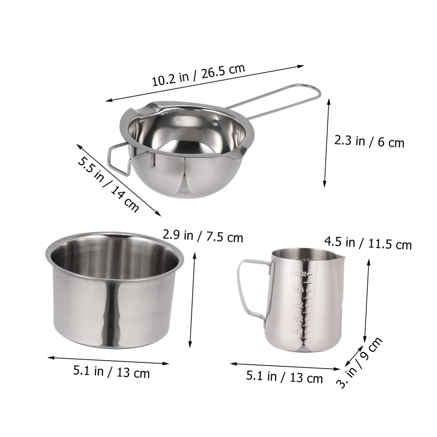 PRETYZOOM Stainless Steel Cheese Melting Pot Set Outdoor Picnic Cookware Camping Pot for Butter Chocolate