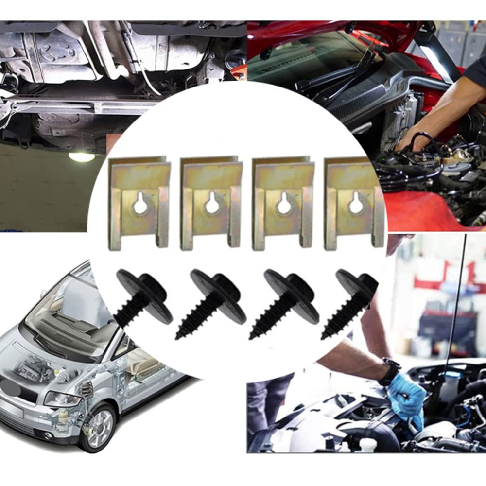 Lot 40 Kits Vis Écrou Fixation Clip U - Pour Pare-Chocs, Garde-Boue Voiture
