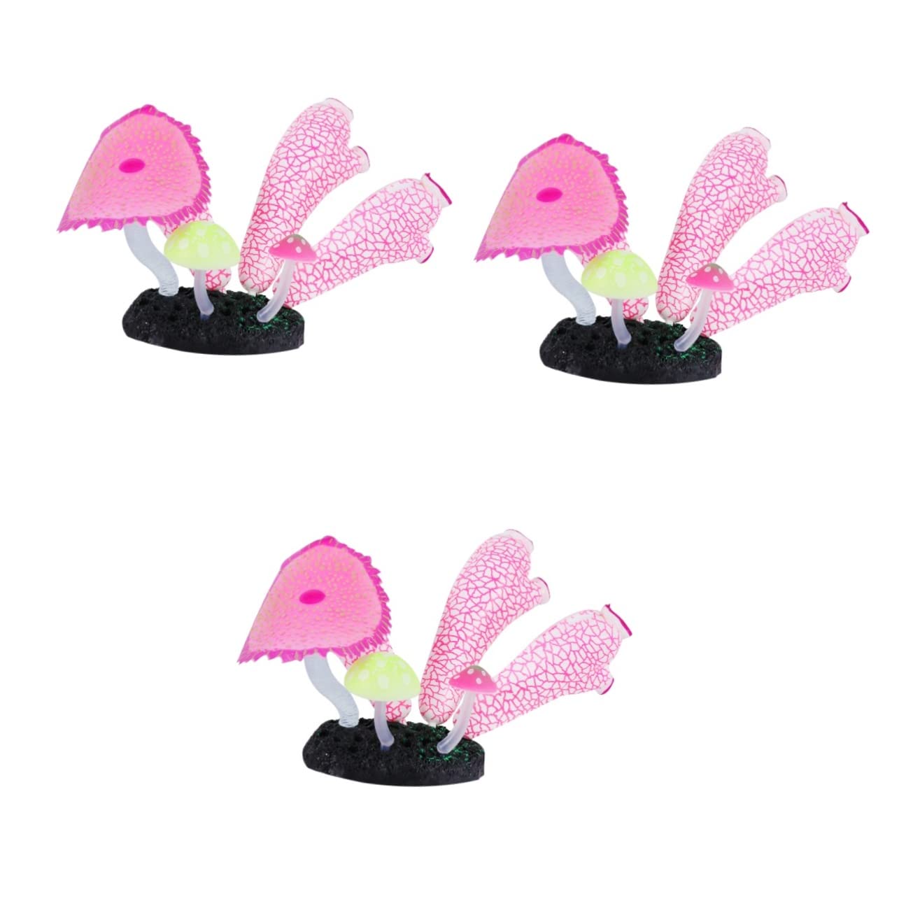 Milisten 3 Piezas Corales para Acuarios Decoraciones Artificiales para Acuarios Agua Equipo Peceras Plantas Acuáticas Pecera Paisaje Plantas Iluminación Flotantes para Acuario Rosa