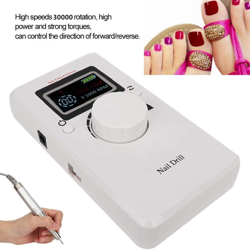 Kit per manicure elettrico Gel Acrilico Trapano per lime per unghie Macchina Pro Cordless Motore brushless Pedicure Attrezzatura Nail Art Strumenti di lucidatura per uso personale, 80 W 40000 Rpm