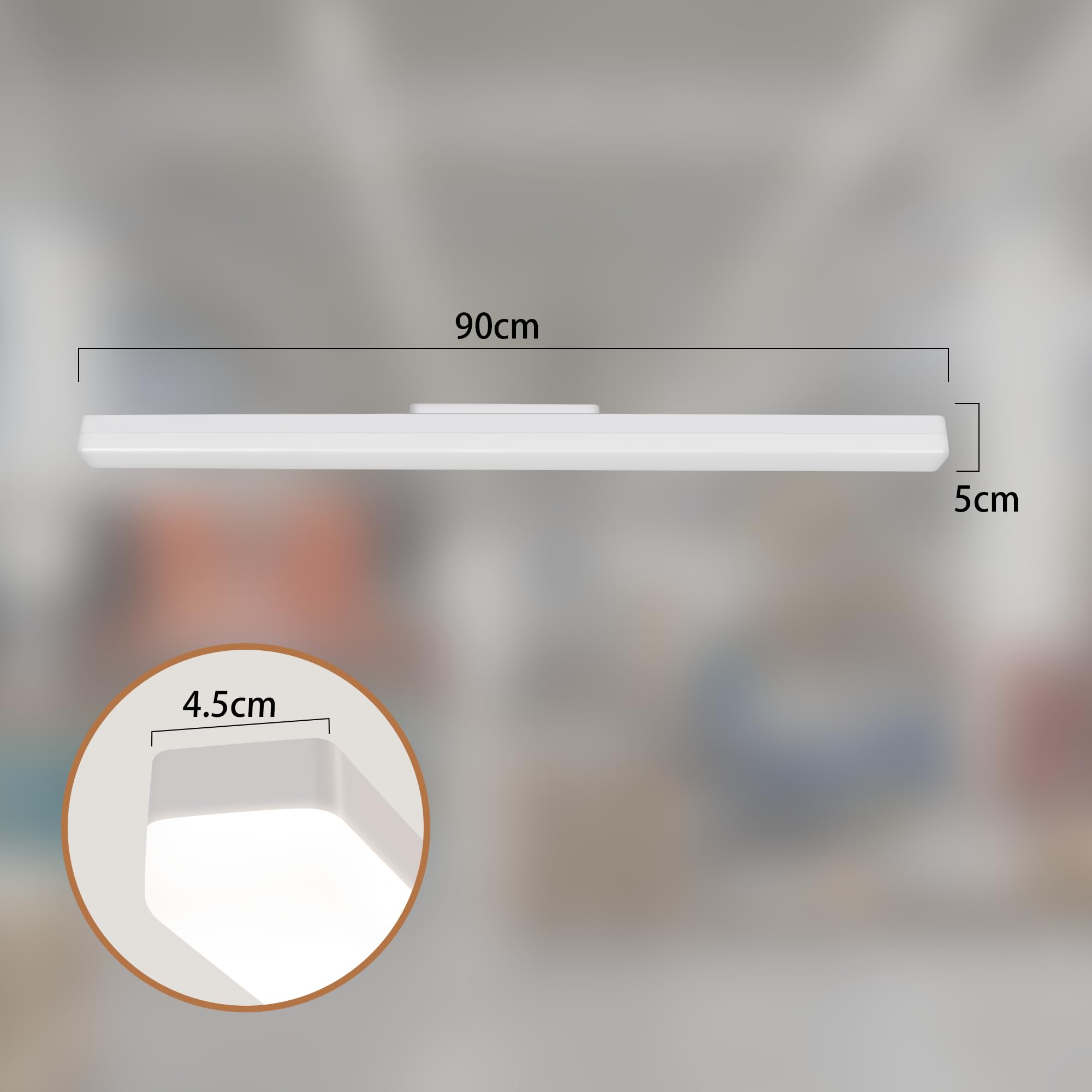 CBJKTX Plafoniera a LED da soffitto Lampada da Soffitto bianco naturale - | Moderni 36W Pannello Luce Lampada da parete 4000K Illuminazione interni per garage camera letto corridoio cucina - 90CM