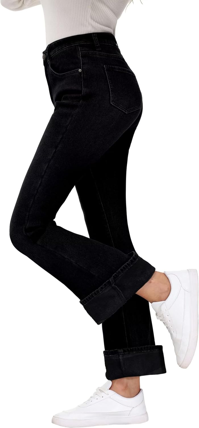 KDF Flare Jeans for Women Women’s Bootcut Bell Bottom Jeans High Waisted Stretch Slimming Bell Bottoms Jeans