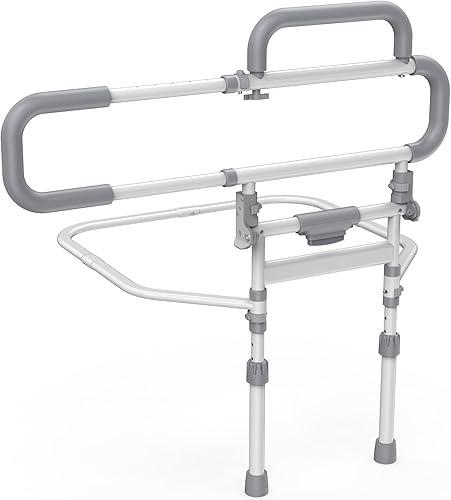 Rieles de cama resistentes para adultos mayores, barandilla de cama plegable para personas mayores con alturas ajustables que se adapta a todos los