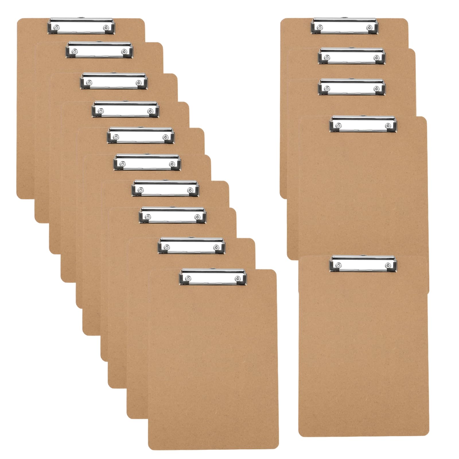 ZEONHEI 15 Pack A6 Mini Clip Boards, Hardboard Wooden A6 Clipboards with Hanging Hole and Low Profile Metal Clip